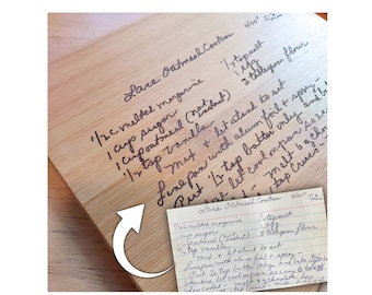 Recipe Cutting Board, Handwritten Recipe Cutting Board, Bamboo Cutting Board, Engraved Recipe Board, Personalized Recipe Cutting Board