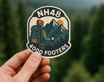 NH48 4,000 Footer Decal - NH, White Mountains, New Hampshire, Car Decal, Window Decal, Water Bottle Sticker