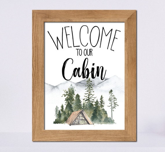 Welcome to Our Cabin Print Instant Download Printable Wall | Etsy Canada