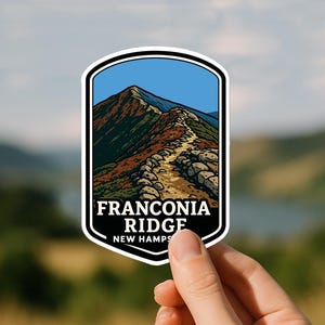 Franconia Ridge Decal - NH, Franconia Notch, White Mountains, New Hampshire, Car Decal, Window Decal, Water Bottle Sticker