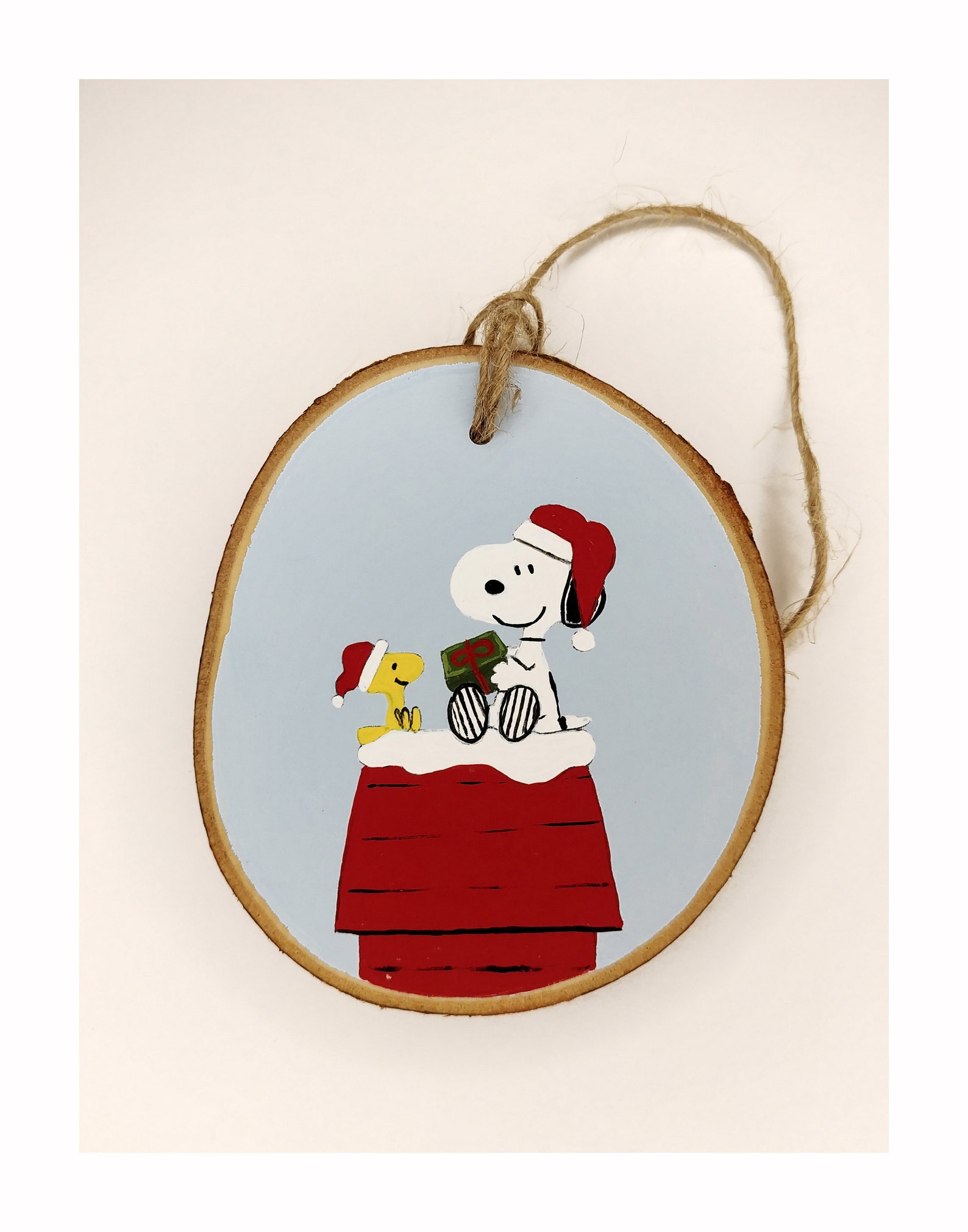Snoopy Ornament Peanuts Ornament Wood Slice Ornament Rustic Etsy