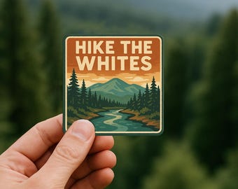Hike The Whites Decal - NH, White Mountains, New Hampshire, Car Decal, Window Decal, Water Bottle Sticker