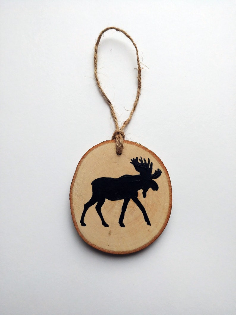 Woodland Theme Wood Slice Ornaments Deer Bear Moose Bear | Etsy