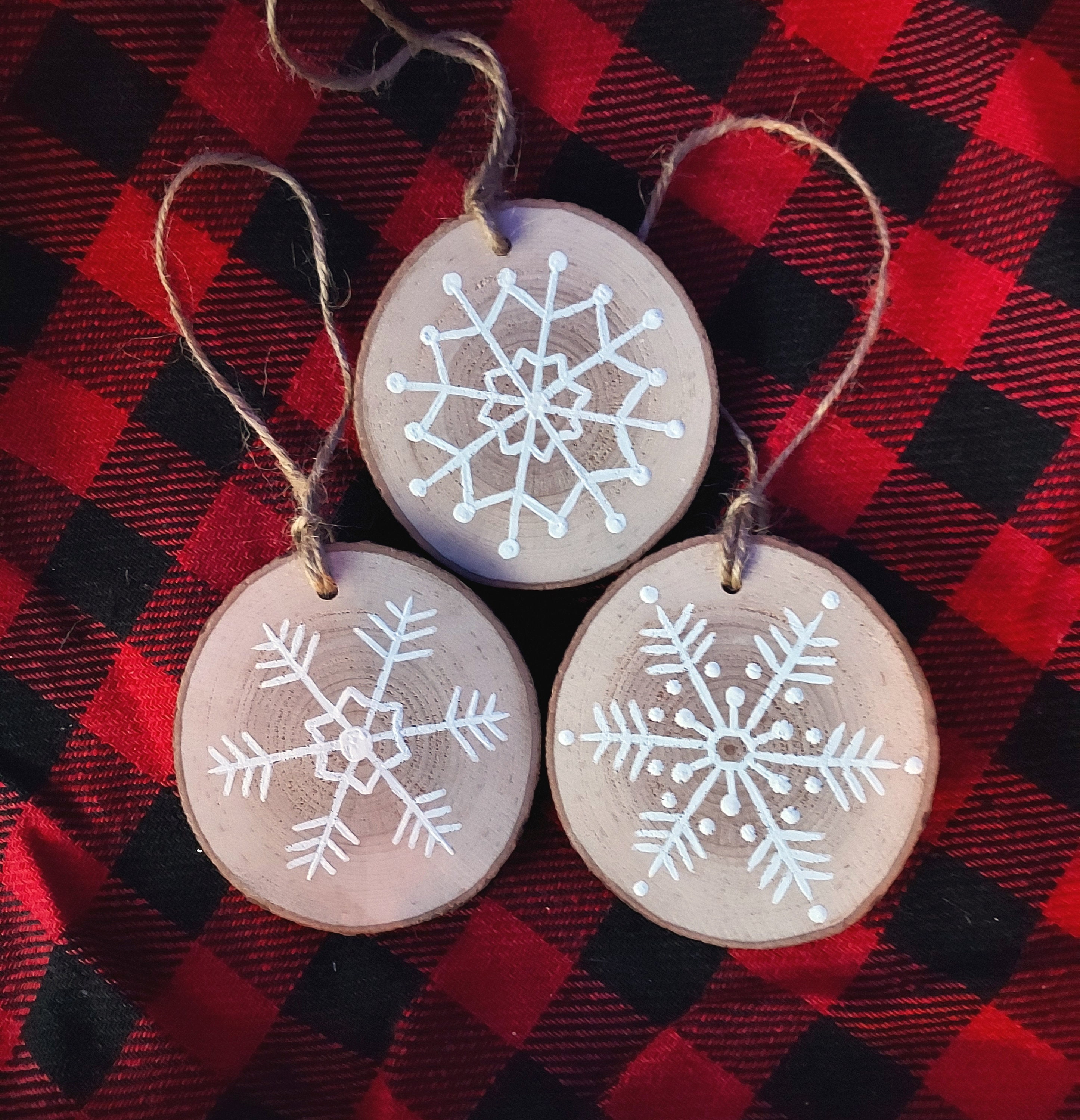 Christmas Ornaments, Wood Slice Ornaments, Merry Christmas