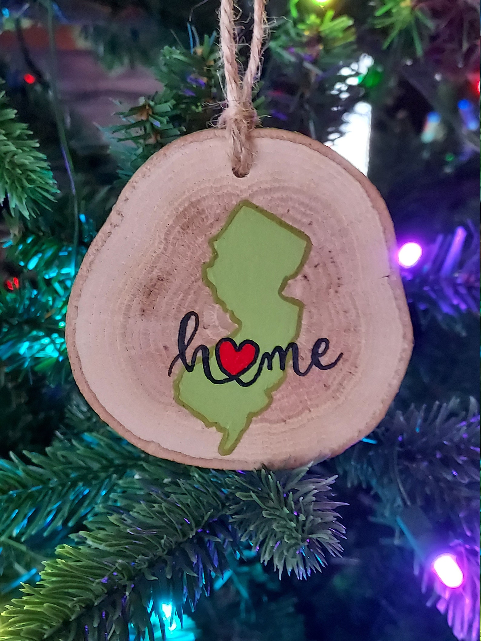 Custom State Wood Slice Ornament, New Hampshire Ornament, NH Ornament ...
