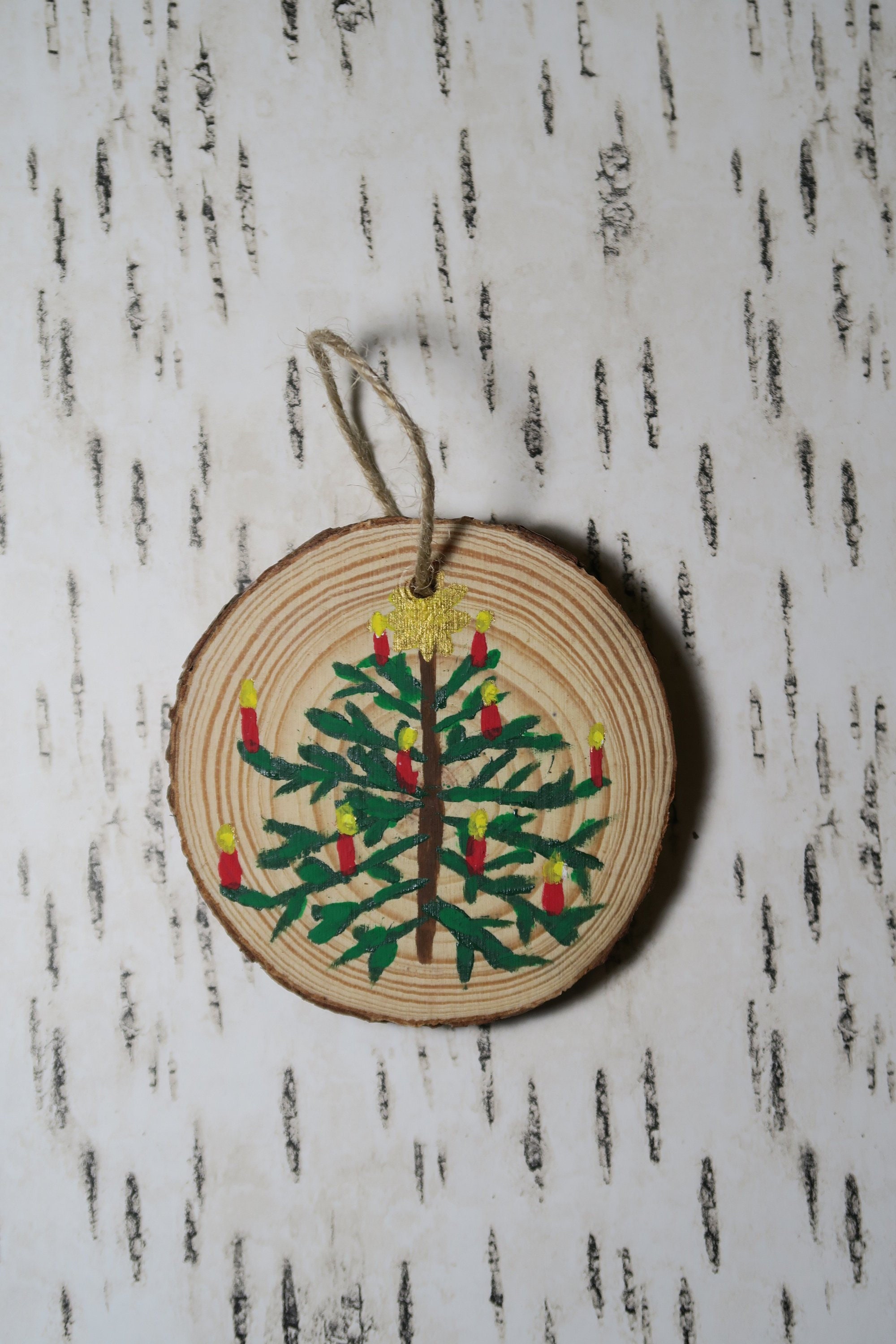 Christmas Tree Wood Slice Ornament Etsy Sweden