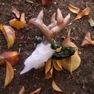 Mule Deer Skull with Peyote Buttons Collaboration Pendant