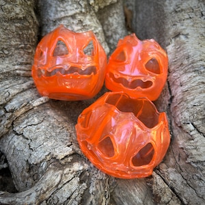 Glass Jack o'Lantern Candle Holders