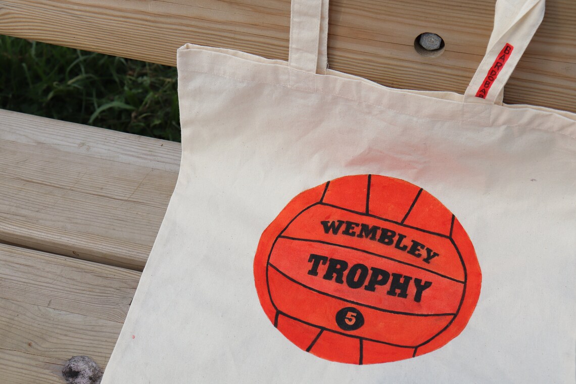 Wembley Trophy Hand Painted Tote Bag Etsy