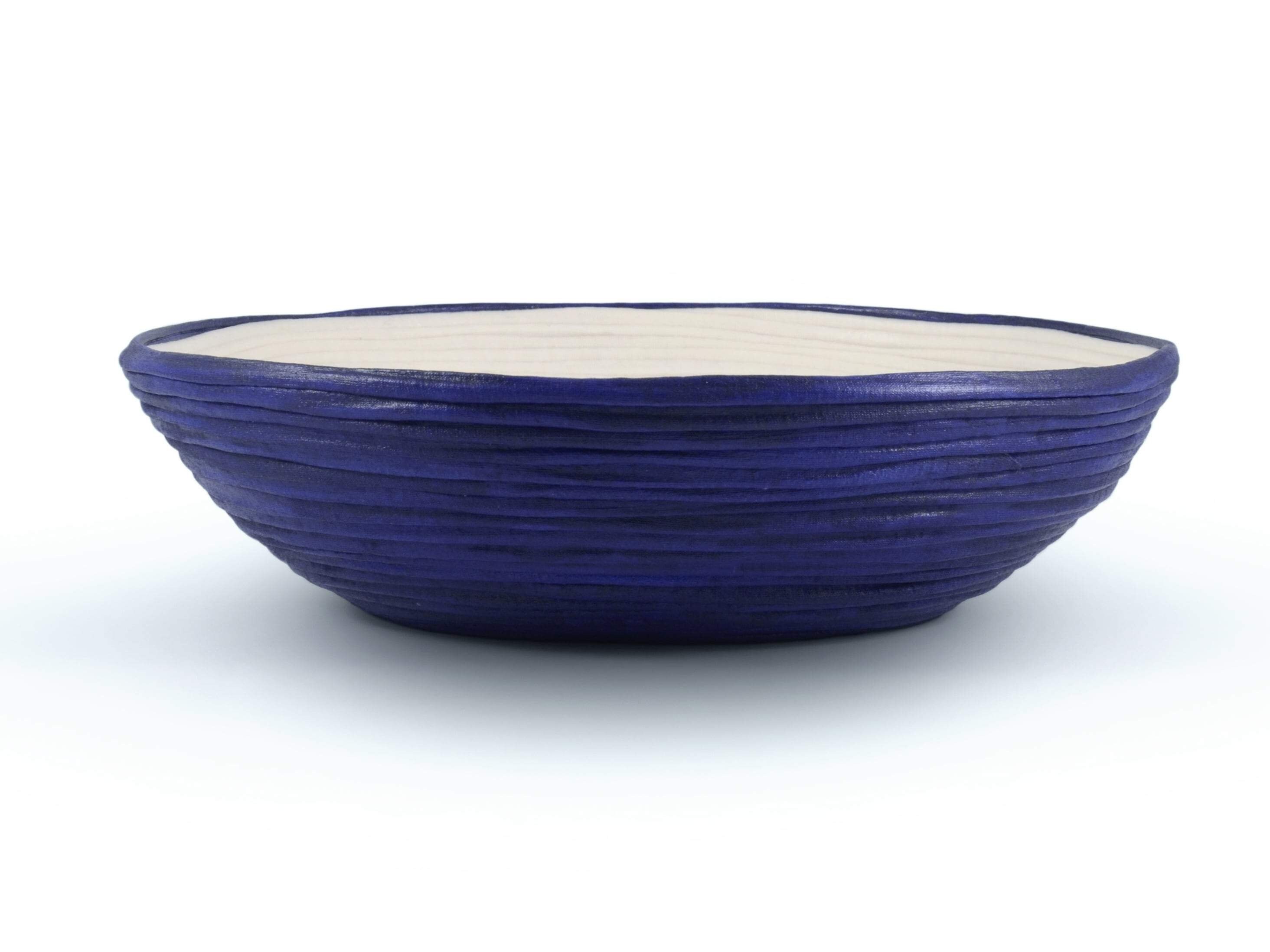 Navy Blue Bowl Decorative Bowl Paper Mache Fruit Etsy