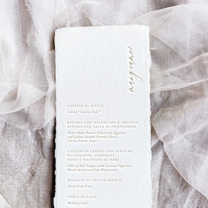 DOLCE Letterpress Wedding Menus, a romantic, elegant and unique keepsake image 1