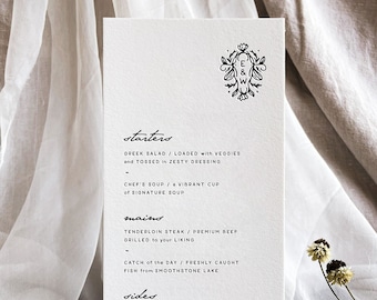 ARBOR Letterpress Wedding Menus, a romantic, vintage and unique keepsake