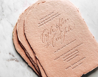 DOLCE 2.0 Arched Letterpress Wedding Invitation Set, an elegant and romantic invite suite