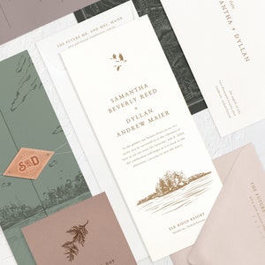 TIMBER Letterpress Save the Date, a refined rustic save the date set image 2