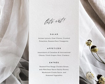 MEADOW Letterpress Wedding Menus, a romantic, vintage and unique keepsake