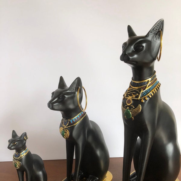 Ancient Egypt Kitty Egyptian Bastet Sculpture Cat Goddess Statue Collectible by YOUNI