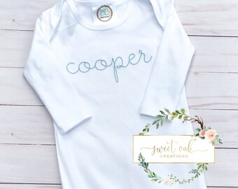 Everyone Hi Personalized Name Baby Cotton Sleeper Gown My Name is Cooper