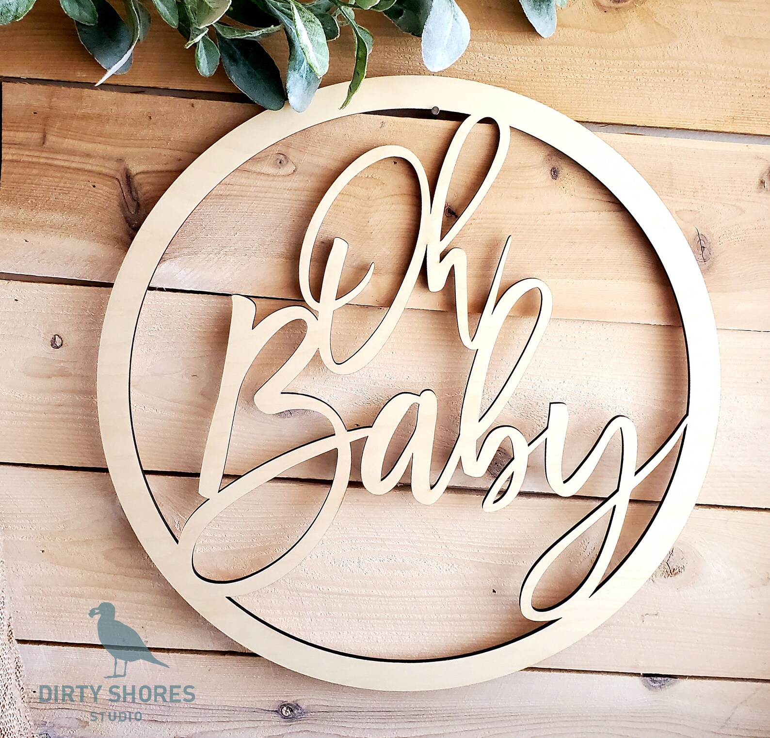 Oh Baby Wooden Cutout Oh Baby Hoop Wood Sign wood baby Etsy