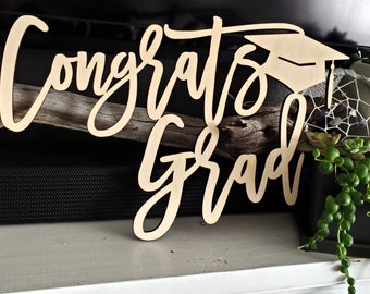 Congrats Grad Graduation Sign Class of 2026 Custom Photo Prop Balloon Backdrop Decor