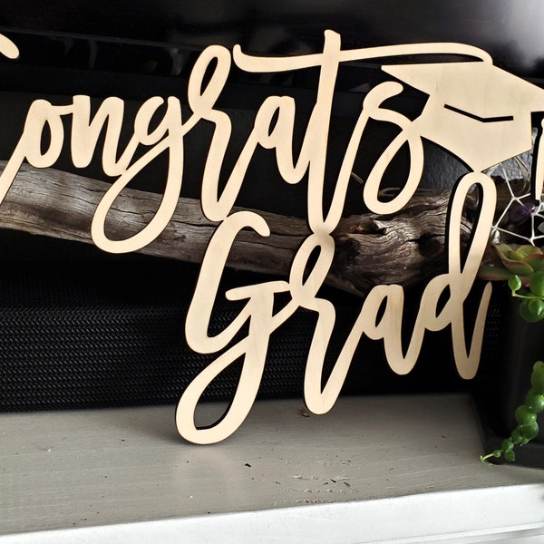 Congrats Grad Graduation Sign Class of 2024 Custom Photo Prop Balloon Backdrop Decor