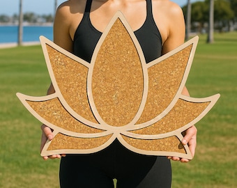 Lotus Vision Board Cork Pin Board with Frame