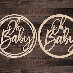 Oh Baby Wooden Cutout | Oh Baby Hoop Wood Sign, wood baby shower sign, oh baby shower, Photo Booth, baby shower decor, baby shower backdrop