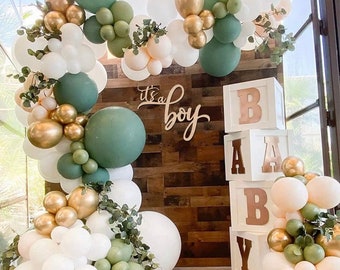 It's A Boy Decorations Baby Shower Invitation Announcement Nursery Sign Gender Reveal Maternity Photoshoot Backdrop Cake Topper