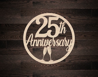 25th Anniversary | Wooden Backdrop Sign | Photo Prop | Keepsake