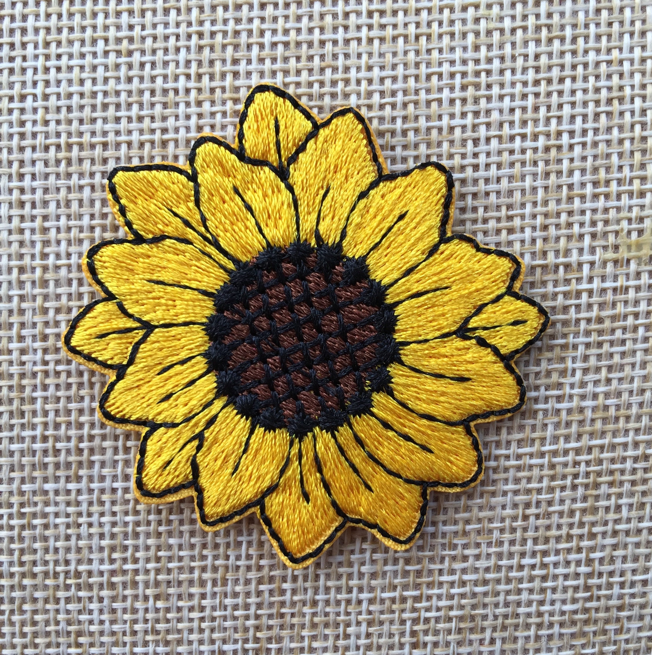Sunflower Iron/ Sew on Full Embroidered Patch Appliqués Badge Etsy