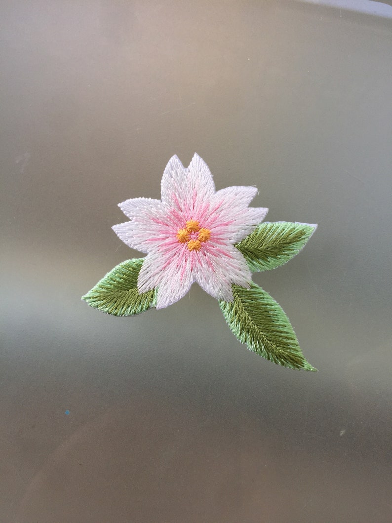 Set Of 2 Flower Iron Sew On Full Embroidered Patch Appliqu\u00e9s Badge