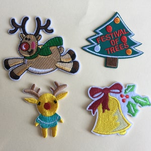 Christmas patches Christmas Decorations Iron On Sew On Full Embroidered Patch Appliqués Badge