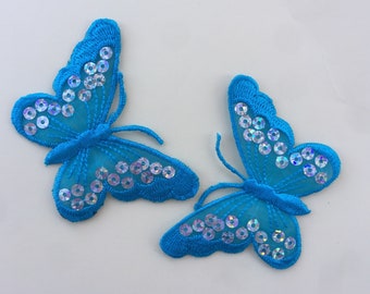 Pink Butterfly Iron On Sew On Embroidered Patch Appliqués Badge