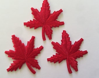 Toppa Adesiva Per Tessuti 3 Pezzi Trasferimenti Di Calore Foglia D'Acero Applique Ricamato Il Ferro Sulle Toppe For Vestiti T-Shirt Cucito Mestiere - Foto 9