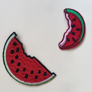 Set of 2 Watermelons Iron On Sew On Full Embroidered Patch Appliqués Badge
