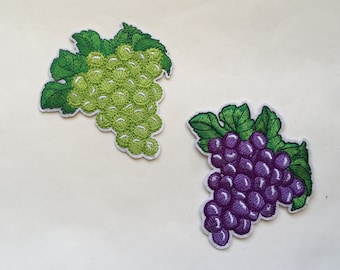 Grapes Fruits Iron On Sew On Full Embroidered Patch Appliqués Badge