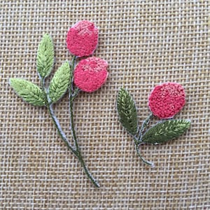 Juego de 2 parches bordados de cereza para planchar o coser