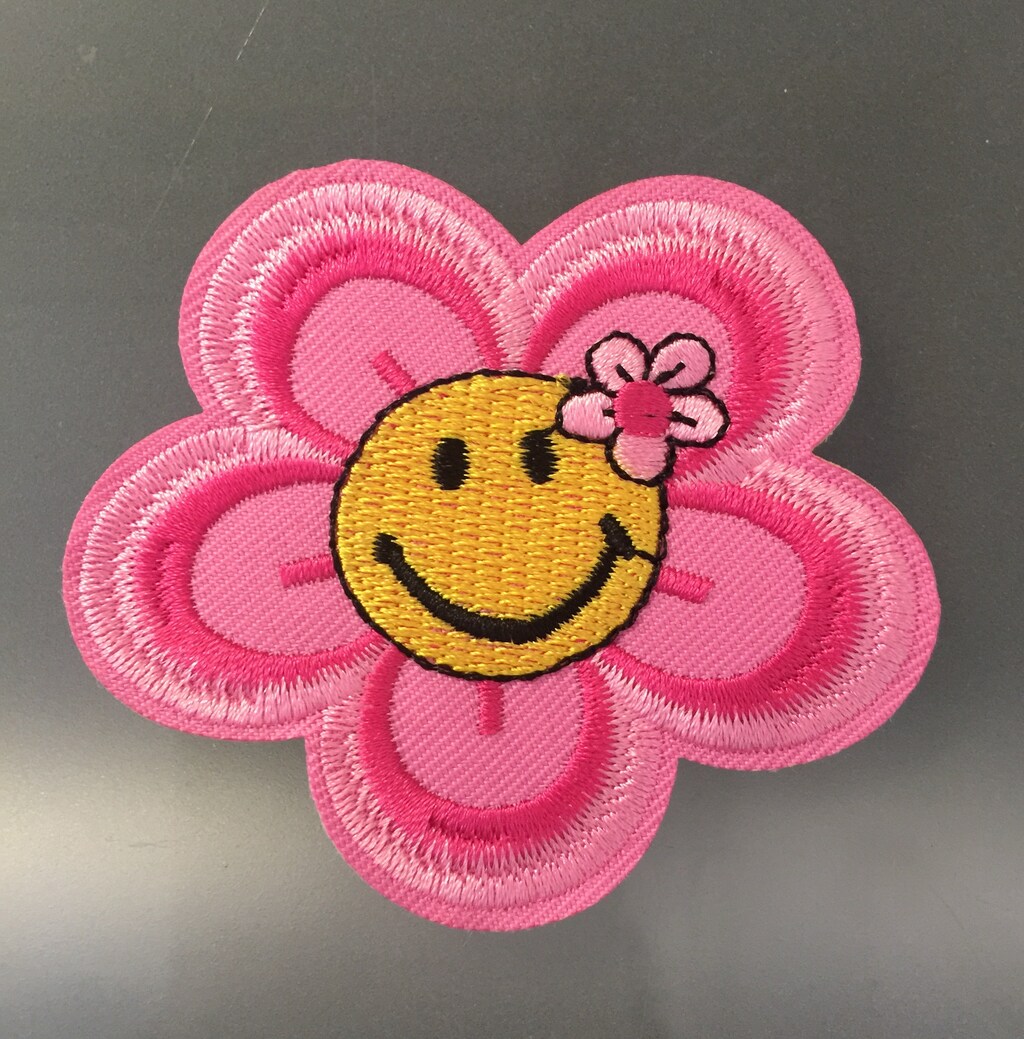Coppia Di Patch Termoadesivi A Forma Di Fiore Di Cardo Viola/Rosa - Ricamo Da Cucire O Stirare