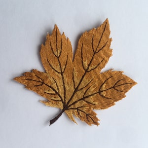 Parche bordado de hoja para planchar o coser, apliques, insignia