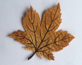 Leaf Iron/ Sew On Full Embroidered Patch Appliqués Badge