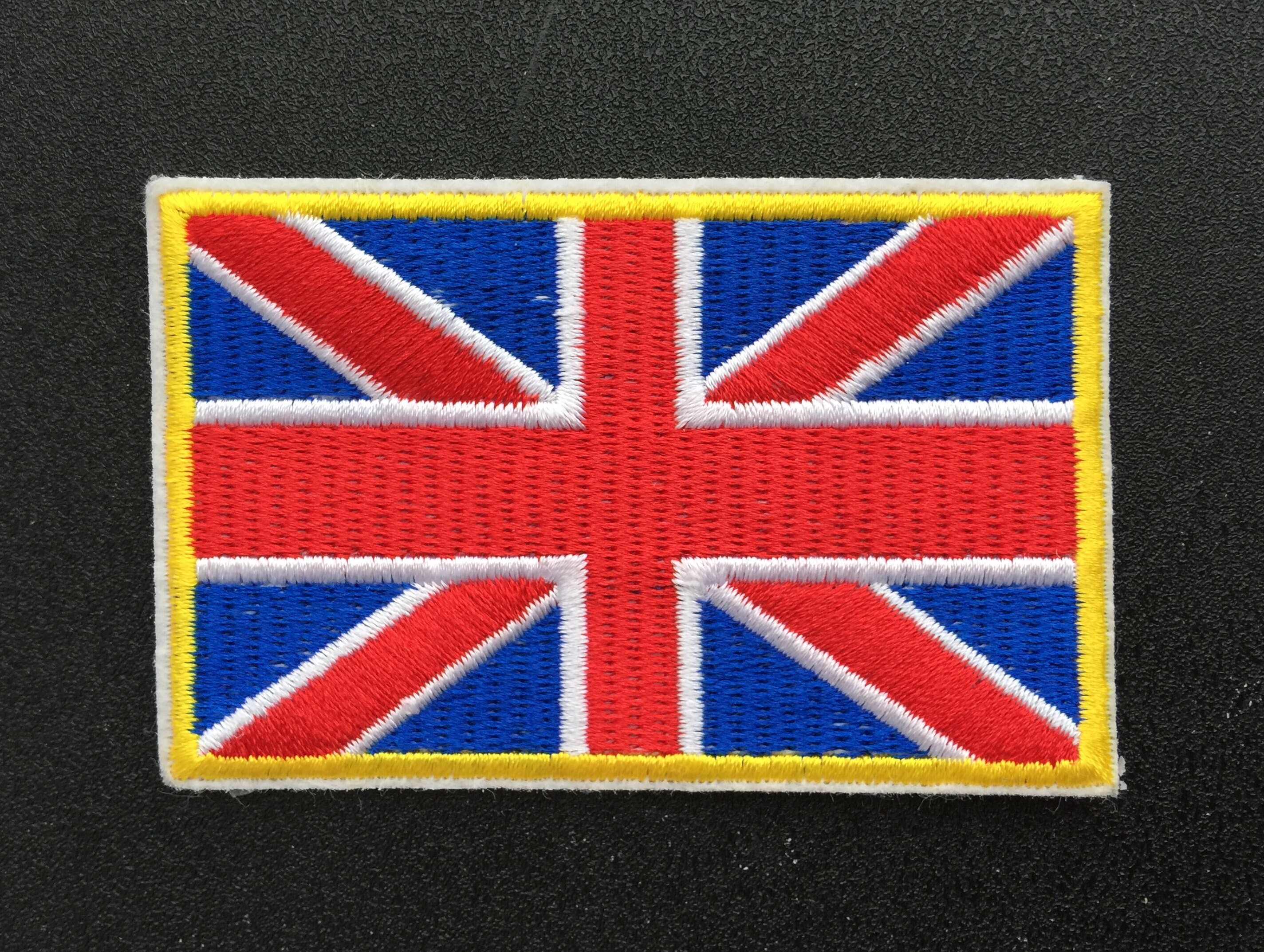 Ad99 United Kingdom Flagge Reisen Länder UK Aufnäher Bügelbild Applikation Patch Flicken Größe 7,0 X 5,0 Cm
