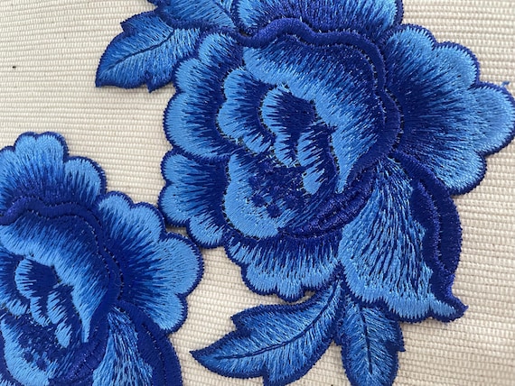 10 Pièces Fleurs En Chiffon Bleu Pour Couture Ou Customisation - Neuf