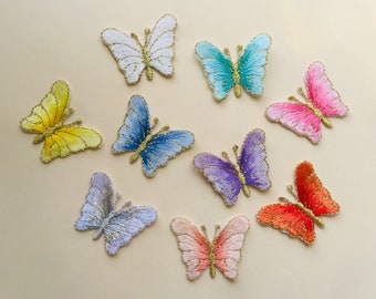 New Arrival Beautiful Butterfly Iron On Sew On Full Embroidered Patch Appliqués Badge