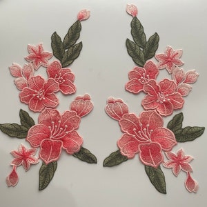 Stor blombroderad sylapp: Blomapplikation (28 cm x 14 cm)