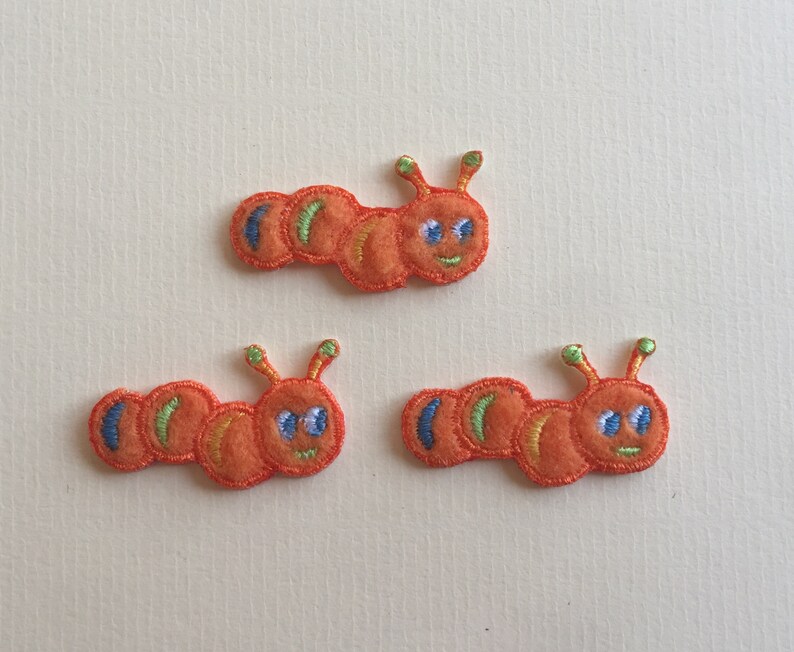 Set of 3 Caterpillar Iron / Sew on Embroidered Patch Appliqués Etsy