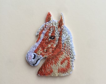 Horse Head Iron On Patch Sew On Full Embroidered Patch Appliqués Badge