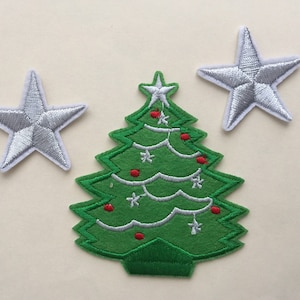Christmas Tree Iron On Patch Sew On Embroidered Patch Appliqués Badge