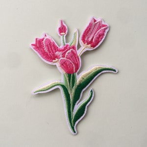 Rosa Tulpe Aufnäher Aufnäher Aufnäher Aufnäher Applikationen Abzeichen