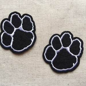 Set Of 2 dog paws bear paws animal paws Iron On Sew On Embroidered Patch Appliqués Badge
