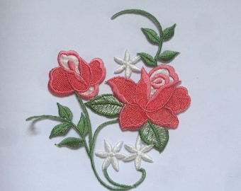 Flower Iron On Patch Sew On Full Embroidered Patch Appliqués Badge