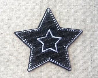 Black Jeans Color Star Iron On Coser Parche bordado Apliques Insignia